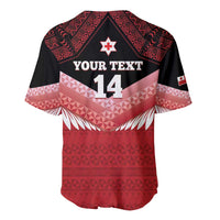 Custom Mate Maa Tonga XIII Baseball Jersey Tongan Kupesi Ngatu - Rugby Style LT14 - Polynesian Pride