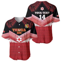 Custom Mate Maa Tonga XIII Baseball Jersey Tongan Kupesi Ngatu - Rugby Style LT14 - Polynesian Pride