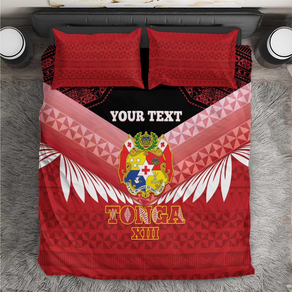 Custom Mate Maa Tonga XIII Bedding Set Tongan Kupesi Ngatu - Rugby Style LT14 Red - Polynesian Pride