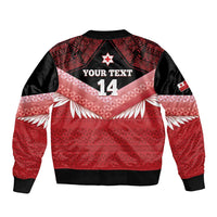 Custom Mate Maa Tonga XIII Bomber Jacket Tongan Kupesi Ngatu - Rugby Style LT14 - Polynesian Pride