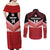 Custom Mate Maa Tonga XIII Couples Matching Off Shoulder Maxi Dress and Long Sleeve Button Shirt Tongan Kupesi Ngatu - Rugby Style