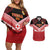 Custom Mate Maa Tonga XIII Couples Matching Off Shoulder Short Dress and Hawaiian Shirt Tongan Kupesi Ngatu - Rugby Style