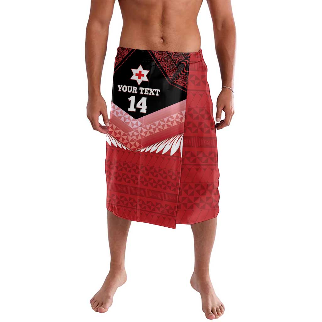 Custom Mate Maa Tonga XIII Lavalava Tongan Kupesi Ngatu - Rugby Style LT14 Red - Polynesian Pride