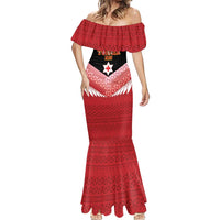 Custom Mate Maa Tonga XIII Mermaid Dress Tongan Kupesi Ngatu - Rugby Style LT14 - Polynesian Pride