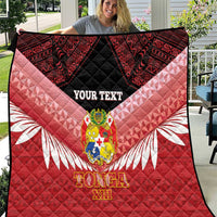 Custom Mate Maa Tonga XIII Quilt Tongan Kupesi Ngatu - Rugby Style LT14 Red - Polynesian Pride