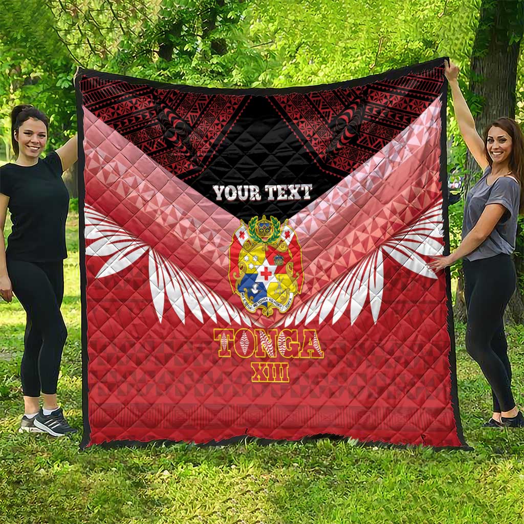 Custom Mate Maa Tonga XIII Quilt Tongan Kupesi Ngatu - Rugby Style LT14 - Polynesian Pride