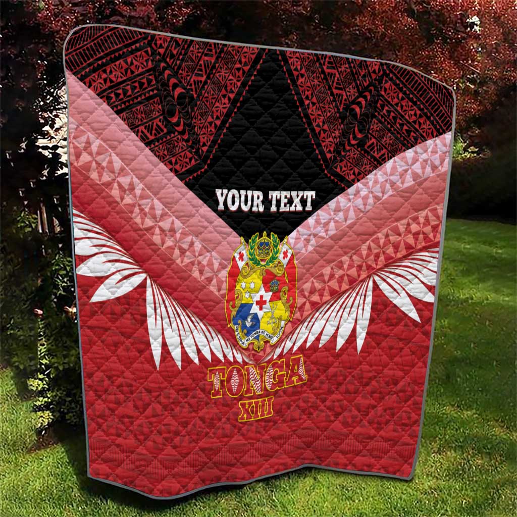 Custom Mate Maa Tonga XIII Quilt Tongan Kupesi Ngatu - Rugby Style LT14 - Polynesian Pride