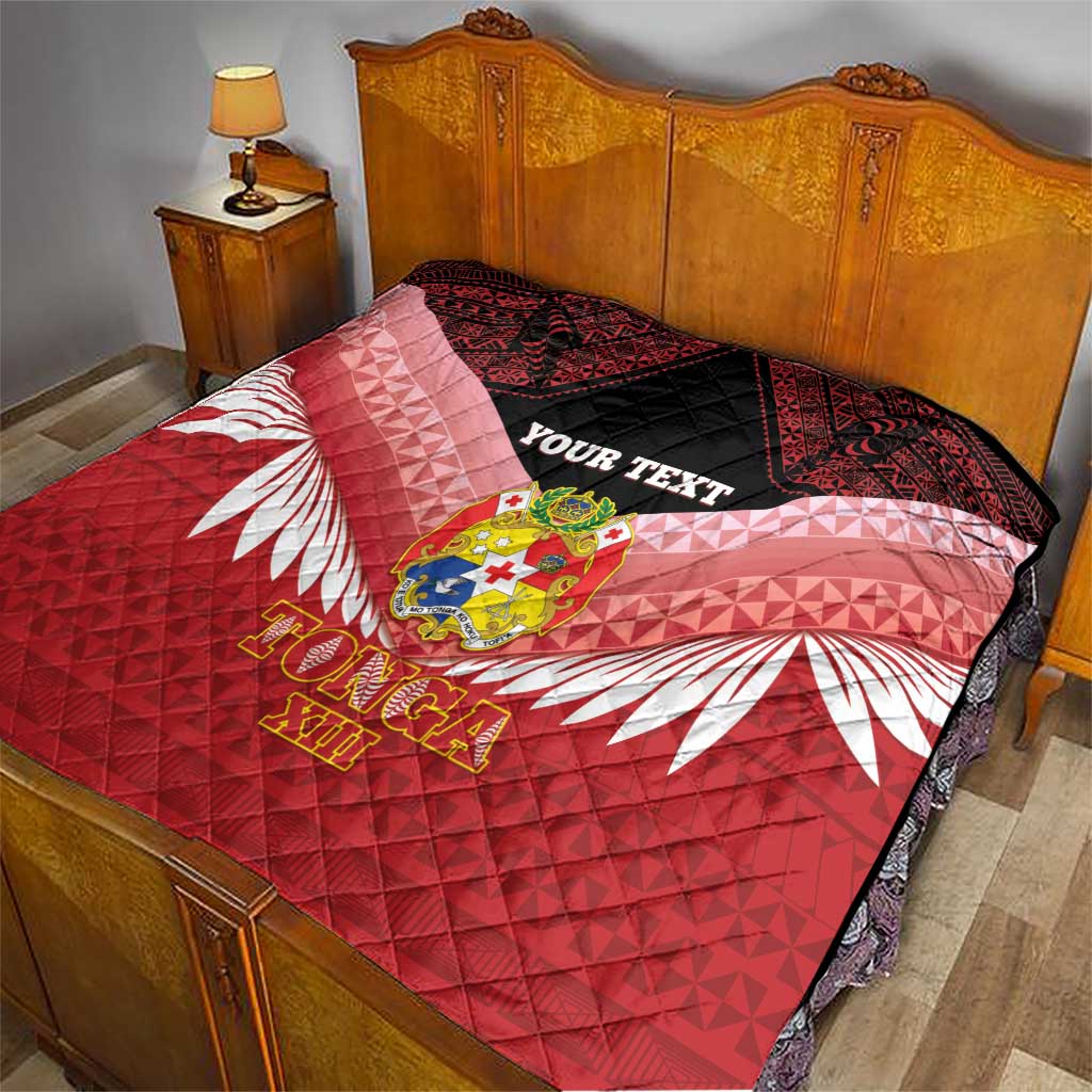Custom Mate Maa Tonga XIII Quilt Tongan Kupesi Ngatu - Rugby Style LT14 - Polynesian Pride