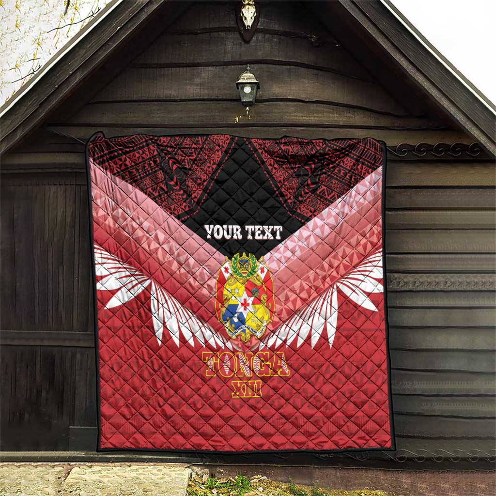Custom Mate Maa Tonga XIII Quilt Tongan Kupesi Ngatu - Rugby Style LT14 - Polynesian Pride