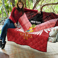 Custom Mate Maa Tonga XIII Quilt Tongan Kupesi Ngatu - Rugby Style LT14 - Polynesian Pride