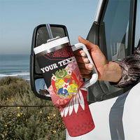 Personalised Mate Maa Tonga XIII Tumbler With Handle Tongan Kupesi Ngatu - Rugby Style LT14 - Polynesian Pride