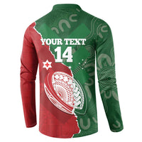 Custom Tonga And Australia Rugby Button Sweatshirt Mate Maa Tongan Ngatu Mix Kangaroos Aboriginal LT14 - Polynesian Pride