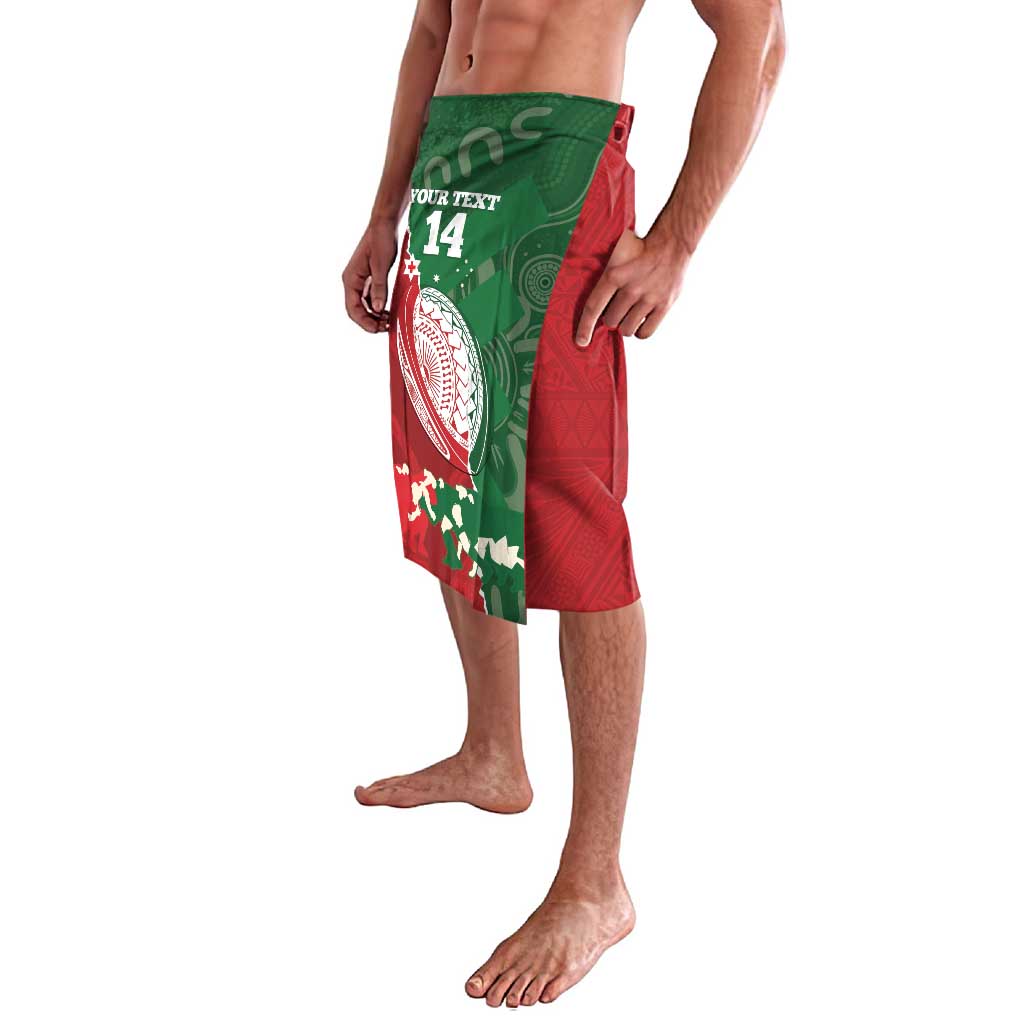 Custom Tonga And Australia Rugby Lavalava Mate Maa Tongan Ngatu Mix Kangaroos Aboriginal LT14 - Polynesian Pride