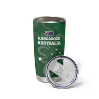 Tonga And Australia Rugby Tumbler Cup Mate Maa Tongan Ngatu Mix Kangaroos Aboriginal LT14 - Polynesian Pride