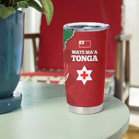Tonga And Australia Rugby Tumbler Cup Mate Maa Tongan Ngatu Mix Kangaroos Aboriginal LT14 - Polynesian Pride