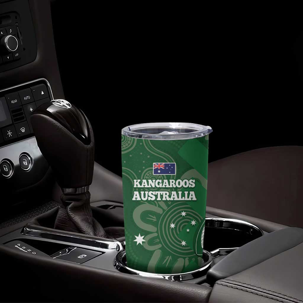 Tonga And Australia Rugby Tumbler Cup Mate Maa Tongan Ngatu Mix Kangaroos Aboriginal LT14 - Polynesian Pride