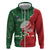 Custom Tonga And Australia Rugby Zip Hoodie Mate Maa Tongan Ngatu Mix Kangaroos Aboriginal