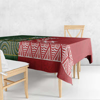 Custom Mate Maa Tonga And Kangaroo Australia Tablecloth Tongan Kupesi Mix Aboriginal Art LT14 - Polynesian Pride
