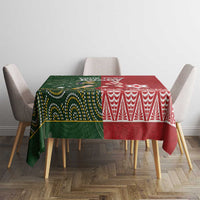 Custom Mate Maa Tonga And Kangaroo Australia Tablecloth Tongan Kupesi Mix Aboriginal Art LT14 - Polynesian Pride