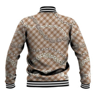 Brown Aloha Hawaii Shell Lei Baseball Jacket Palaka Hebrew Cone Honey Cowrie Elegant Curves LT14 - Polynesian Pride
