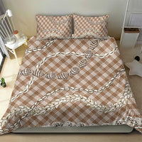 Brown Aloha Hawaii Shell Lei Bedding Set Palaka Hebrew Cone Honey Cowrie Elegant Curves LT14 - Polynesian Pride