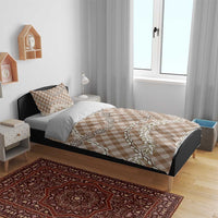 Brown Aloha Hawaii Shell Lei Bedding Set Palaka Hebrew Cone Honey Cowrie Elegant Curves LT14 - Polynesian Pride