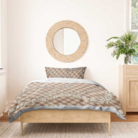 Brown Aloha Hawaii Shell Lei Bedding Set Palaka Hebrew Cone Honey Cowrie Elegant Curves LT14 - Polynesian Pride