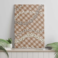 Brown Aloha Hawaii Shell Lei Canvas Wall Art Palaka Hebrew Cone Honey Cowrie Elegant Curves LT14 - Polynesian Pride