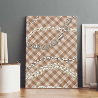 Brown Aloha Hawaii Shell Lei Canvas Wall Art Palaka Hebrew Cone Honey Cowrie Elegant Curves LT14 - Polynesian Pride