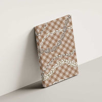 Brown Aloha Hawaii Shell Lei Canvas Wall Art Palaka Hebrew Cone Honey Cowrie Elegant Curves LT14 - Polynesian Pride