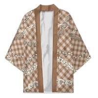 Brown Aloha Hawaii Shell Lei Kimono Palaka Hebrew Cone Honey Cowrie Elegant Curves LT14 Unisex Brown - Polynesian Pride