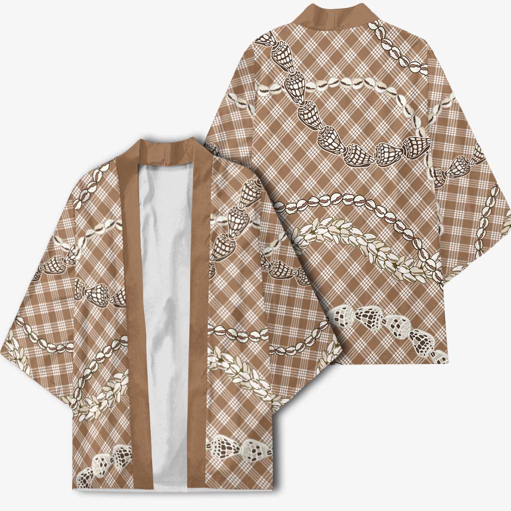 Brown Aloha Hawaii Shell Lei Kimono Palaka Hebrew Cone Honey Cowrie Elegant Curves LT14 - Polynesian Pride