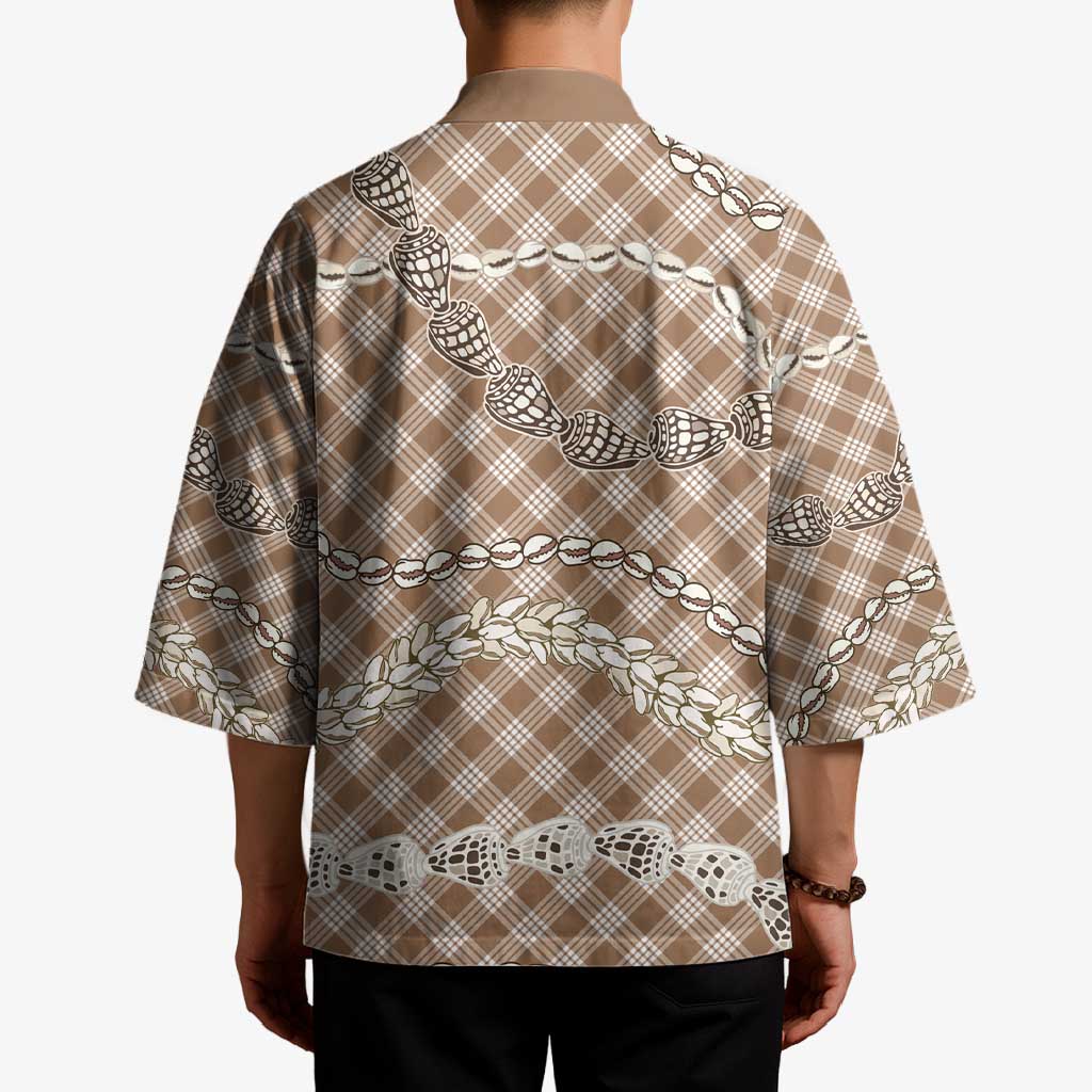 Brown Aloha Hawaii Shell Lei Kimono Palaka Hebrew Cone Honey Cowrie Elegant Curves LT14 - Polynesian Pride