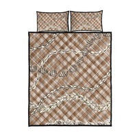 Brown Aloha Hawaii Shell Lei Quilt Bed Set Palaka Hebrew Cone Honey Cowrie Elegant Curves LT14 - Polynesian Pride
