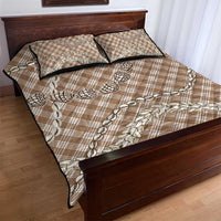 Brown Aloha Hawaii Shell Lei Quilt Bed Set Palaka Hebrew Cone Honey Cowrie Elegant Curves LT14 - Polynesian Pride