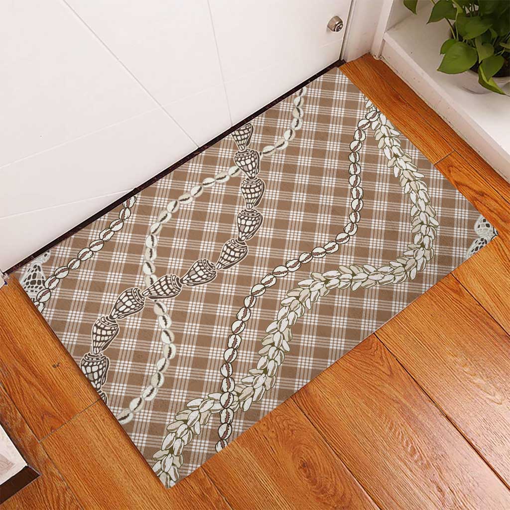 Brown Aloha Hawaii Shell Lei Rubber Doormat Palaka Hebrew Cone Honey Cowrie Elegant Curves LT14 - Polynesian Pride