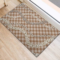 Brown Aloha Hawaii Shell Lei Rubber Doormat Palaka Hebrew Cone Honey Cowrie Elegant Curves LT14 - Polynesian Pride