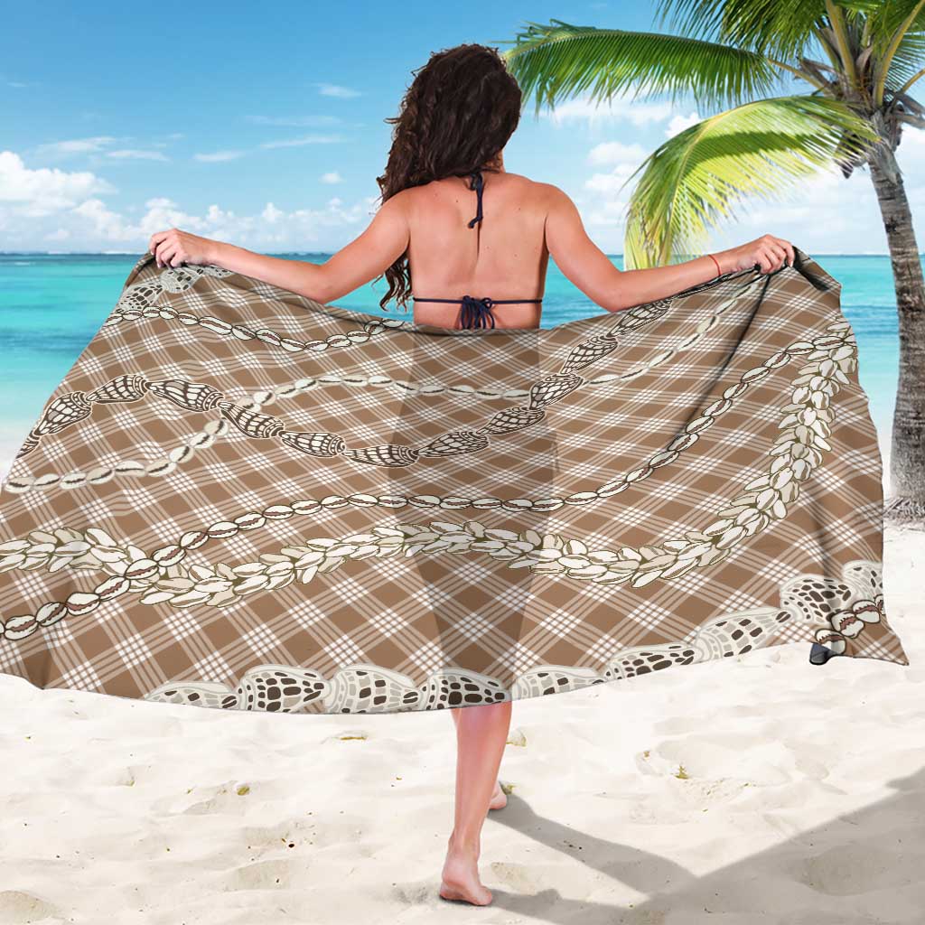 Brown Aloha Hawaii Shell Lei Sarong Palaka Hebrew Cone Honey Cowrie Elegant Curves LT14 - Polynesian Pride