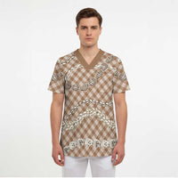 Brown Aloha Hawaii Shell Lei Scrub Top Palaka Hebrew Cone Honey Cowrie Elegant Curves LT14 - Polynesian Pride
