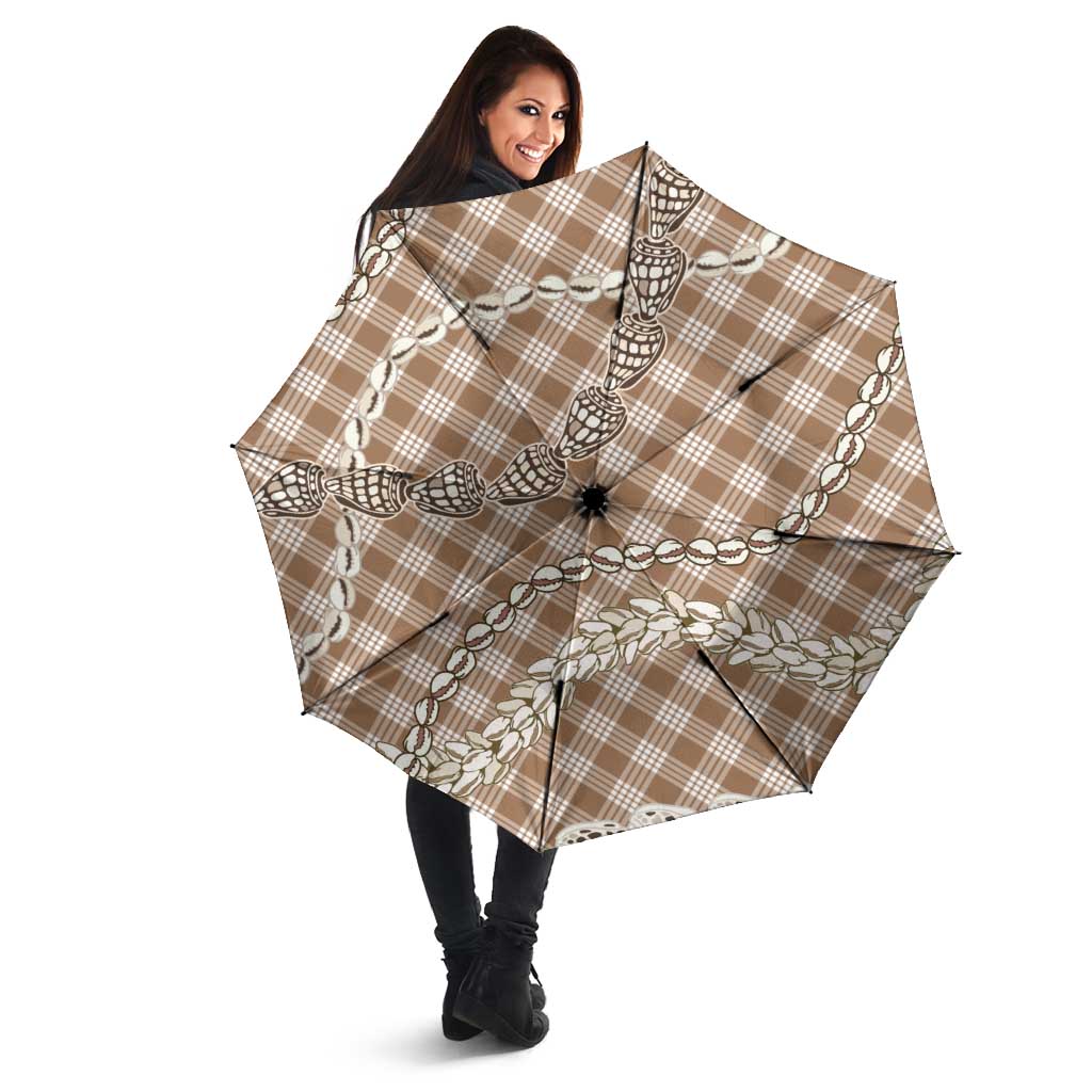 Brown Aloha Hawaii Shell Lei Umbrella Palaka Hebrew Cone Honey Cowrie Elegant Curves LT14 - Polynesian Pride