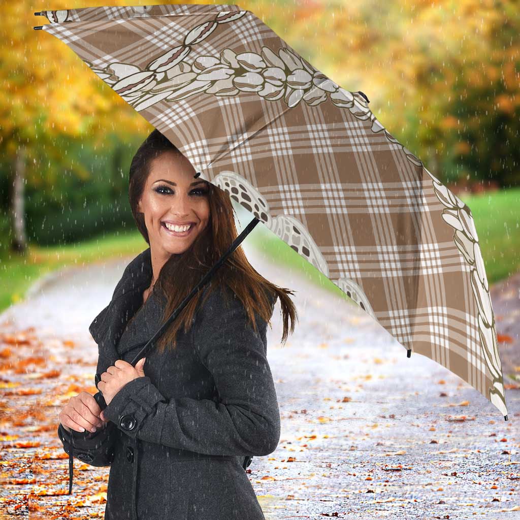 Brown Aloha Hawaii Shell Lei Umbrella Palaka Hebrew Cone Honey Cowrie Elegant Curves LT14 - Polynesian Pride