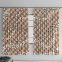 Brown Aloha Hawaii Shell Lei Window Curtain Palaka Hebrew Cone Honey Cowrie Elegant Curves LT14 With Hooks Brown - Polynesian Pride