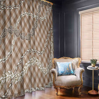Brown Aloha Hawaii Shell Lei Window Curtain Palaka Hebrew Cone Honey Cowrie Elegant Curves LT14 - Polynesian Pride