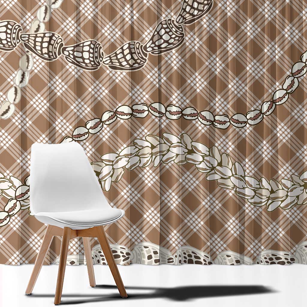Brown Aloha Hawaii Shell Lei Window Curtain Palaka Hebrew Cone Honey Cowrie Elegant Curves LT14 - Polynesian Pride