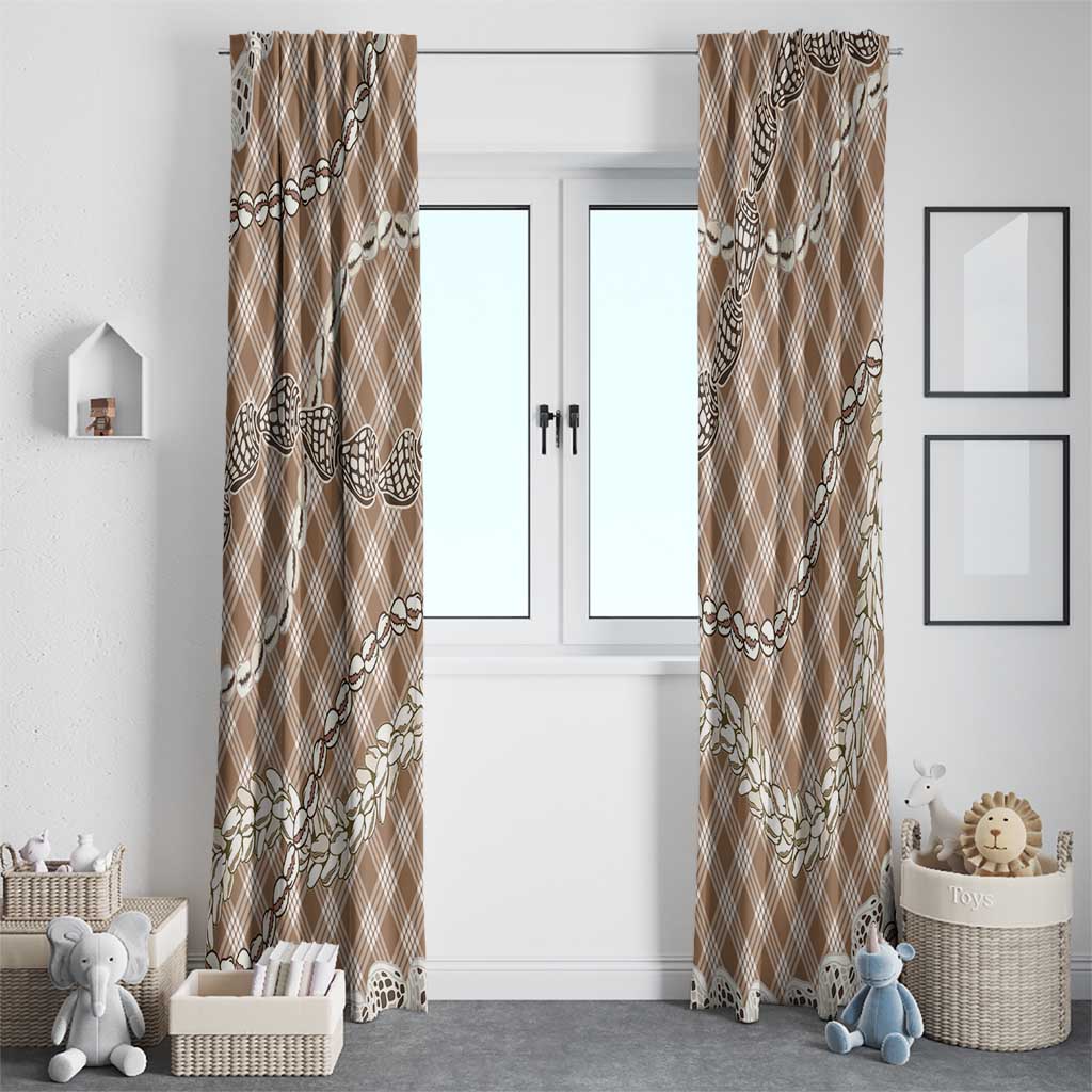 Brown Aloha Hawaii Shell Lei Window Curtain Palaka Hebrew Cone Honey Cowrie Elegant Curves LT14 - Polynesian Pride