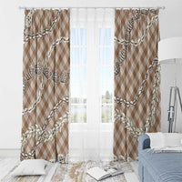 Brown Aloha Hawaii Shell Lei Window Curtain Palaka Hebrew Cone Honey Cowrie Elegant Curves LT14 - Polynesian Pride