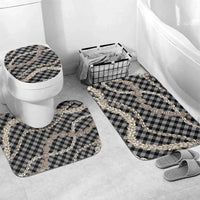 Black Aloha Hawaii Shell Lei Bathroom Set Palaka Hebrew Cone Honey Cowrie Elegant Curves LT14 Mat Set Only (3 pcs) One Size Black - Polynesian Pride