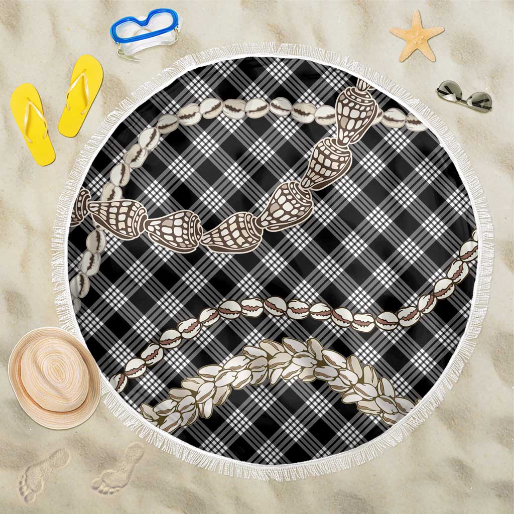Black Aloha Hawaii Shell Lei Beach Blanket Palaka Hebrew Cone Honey Cowrie Elegant Curves LT14 One Size 150cm Black - Polynesian Pride
