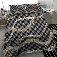 Black Aloha Hawaii Shell Lei Bedding Set Palaka Hebrew Cone Honey Cowrie Elegant Curves LT14 - Polynesian Pride
