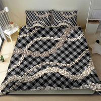 Black Aloha Hawaii Shell Lei Bedding Set Palaka Hebrew Cone Honey Cowrie Elegant Curves LT14 - Polynesian Pride